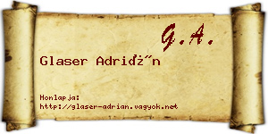 Glaser Adrián névjegykártya